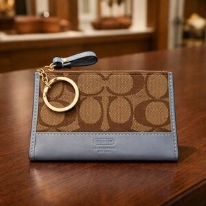 Coach Brown and Blue Signature Wallet